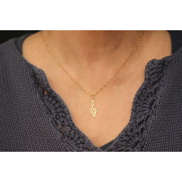 Pendentif or jaune 18 carats "clé de sol"