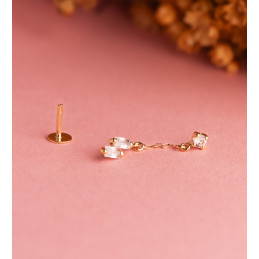 Pendants d'oreilles or 18 carats et zirconiums