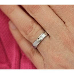 Bague Alliance argent et diamants 0,017 carat "Lea"