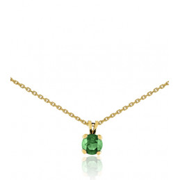 Chaine or jaune 18 carats et émeraude 4 mm