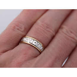 Alliance or 18 carats et platine 6 mm "Romaine" personnalisable