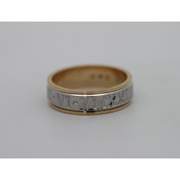 Alliance or 18 carats et platine 6 mm "Romaine" personnalisable