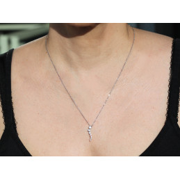 Collier diamant de synthèse 0,46 carat et or 9 ou 18 carats Diamonds Lab