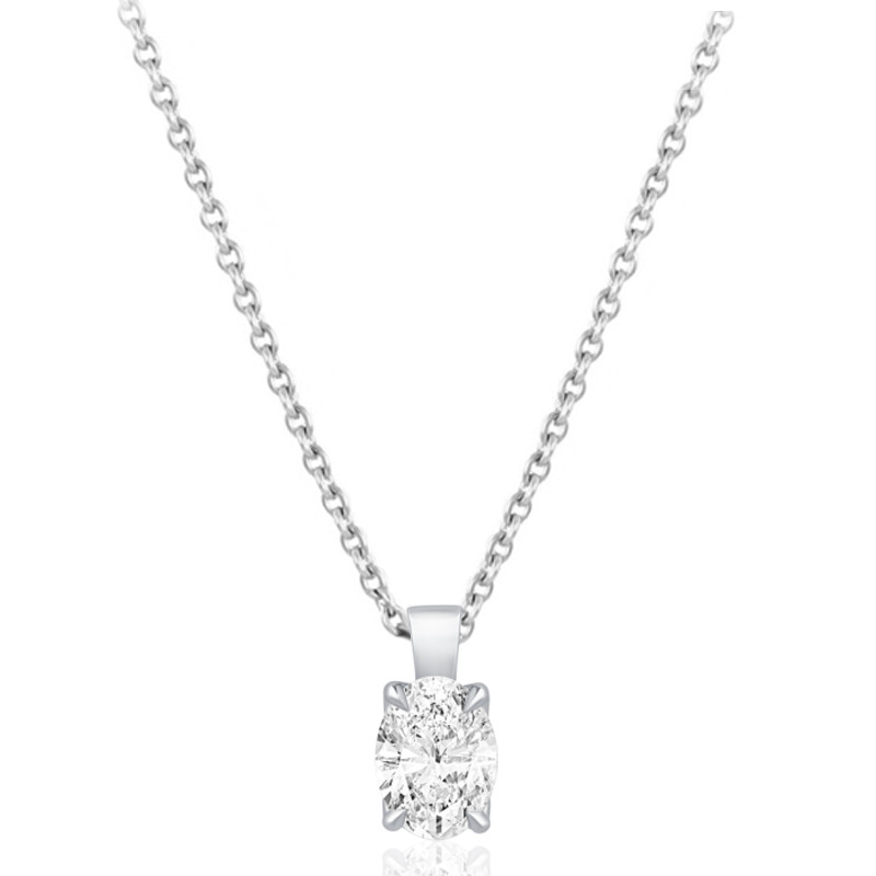 Collier diamant de laboratoire 1,00 carat et or 9 ou 18 carats Diamonds Lab