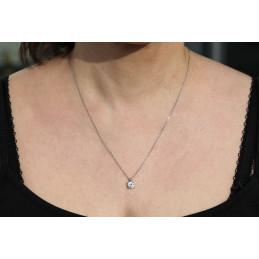 Collier diamant de laboratoire 1,00 carat et or 18 carats Diamonds Lab