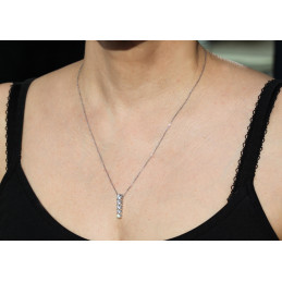 Collier diamant de laboratoire 1,58 carat et or 18 carats Diamonds Lab