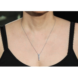 Collier diamant de laboratoire 1,58 carat et or 9 carats Diamonds Lab