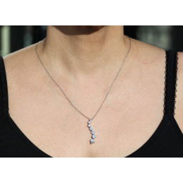 Collier diamant de laboratoire 1,96 carat et or 18 carats Diamonds Lab