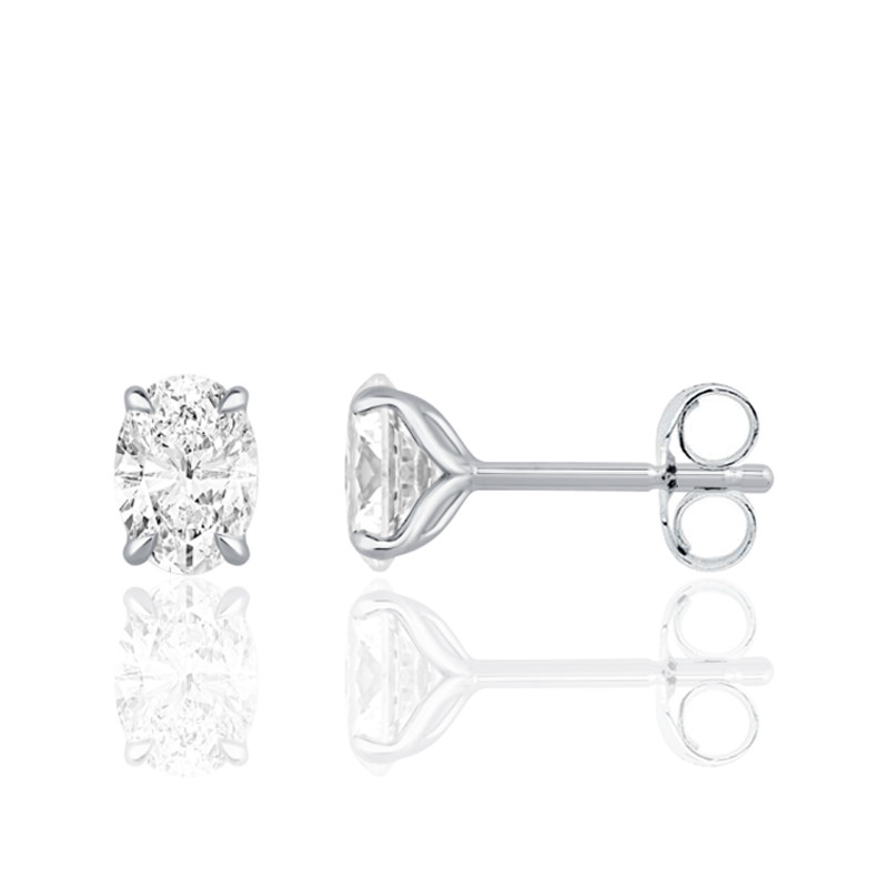 Boucles d'oreilles diamant de laboratoire 1,00 carat et or 9 ou 18 carats Diamonds Lab