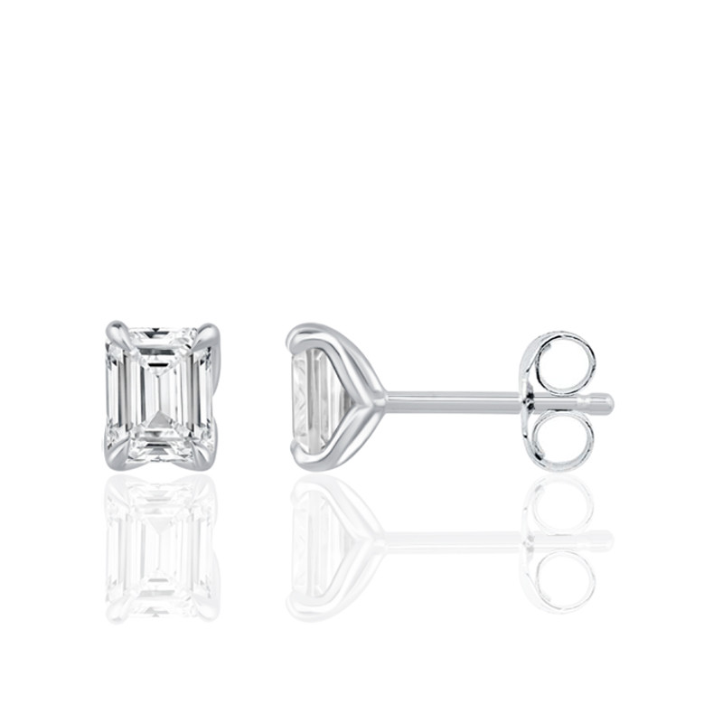 Boucles d'oreilles diamant de laboratoire 1,00 carat et or 9 ou 18 carats Diamonds Lab