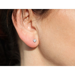 Boucles d'oreilles diamant de laboratoire 1,00 carat et or 18 carats Diamonds Lab