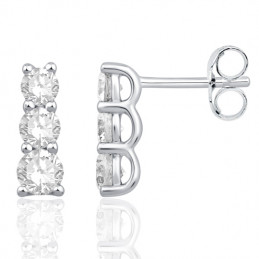 Boucles d'oreilles diamant de laboratoire 1,42 carat et or 9 ou 18 carats Diamonds Lab