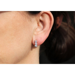 Boucles d'oreilles diamant de laboratoire 1,42 carat et or 18 carats Diamonds Lab