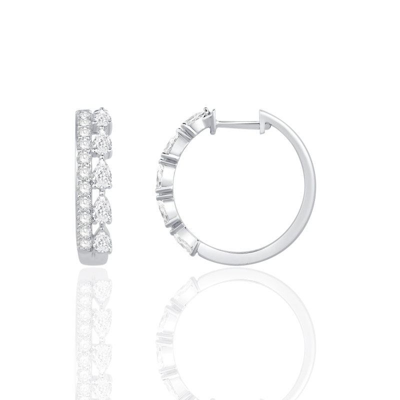 Boucles d'oreilles diamant de laboratoire 1,46 carat et or 9 ou 18 carats Diamonds Lab
