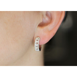 Boucles d'oreilles diamant de laboratoire 1,38 carat et or 18 carats Diamonds Lab