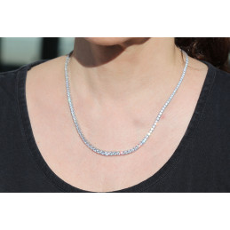 Collier rivière de diamant de laboratoire 11,96 carat et or 18 carats Diamonds Lab