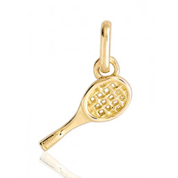 Pendentif or jaune 9 ou 18 carats "raquette de tennis"