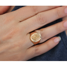 Chevalière or 18 carats pour femme 16 x 12 mm