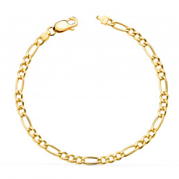 Bracelet or jaune 18 carats maille cheval alternée