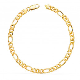 Bracelet or 18 carats maille cheval alternée