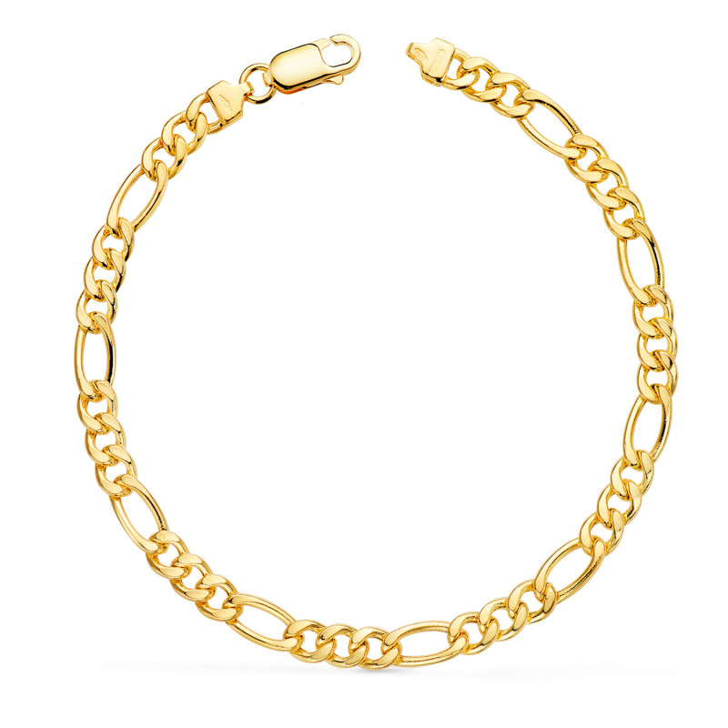 Bracelet or 18 carats maille cheval alternée
