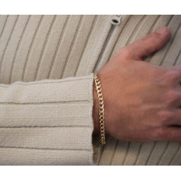 Bracelet or 18 carats maille gourmette