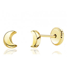 Boucles d'oreilles or jaune 18 carats "croissant de lune"