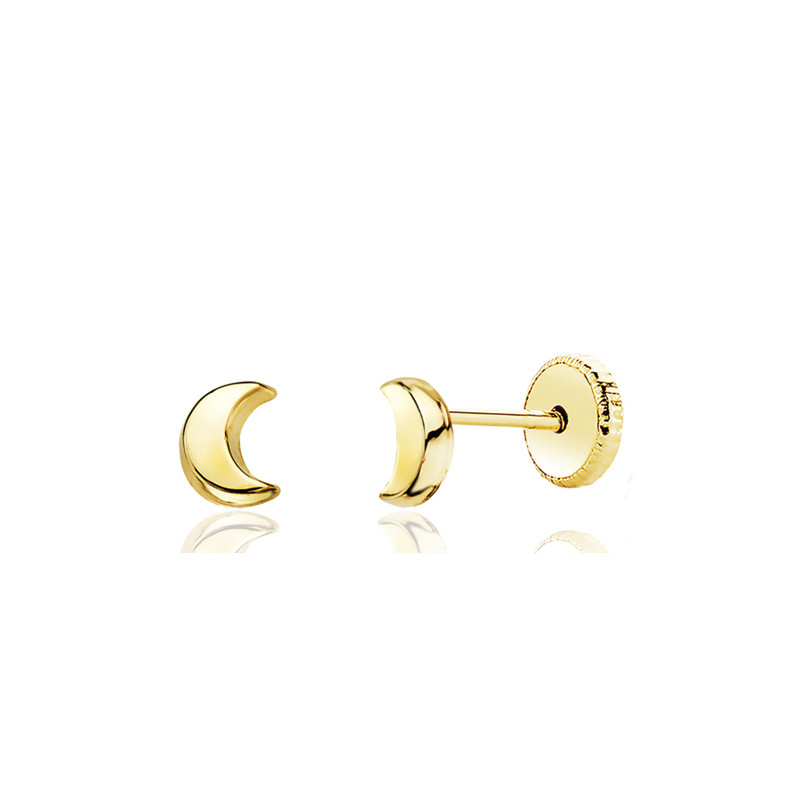Boucles d'oreilles or jaune 18 carats "croissant de lune"