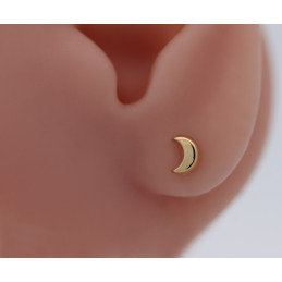 Boucles d'oreilles or jaune 18 carats "croissant de lune"