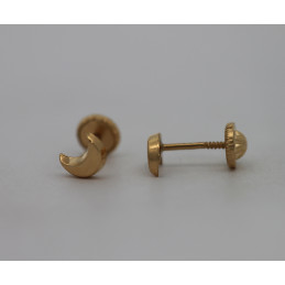 Boucles d'oreilles or jaune 750 "croissant de lune"