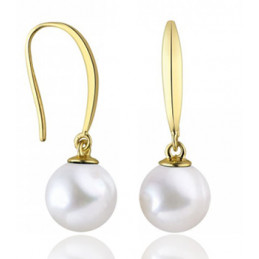 Boucles d'oreilles or jaune 18 carats et perle de culture 7/8 mm