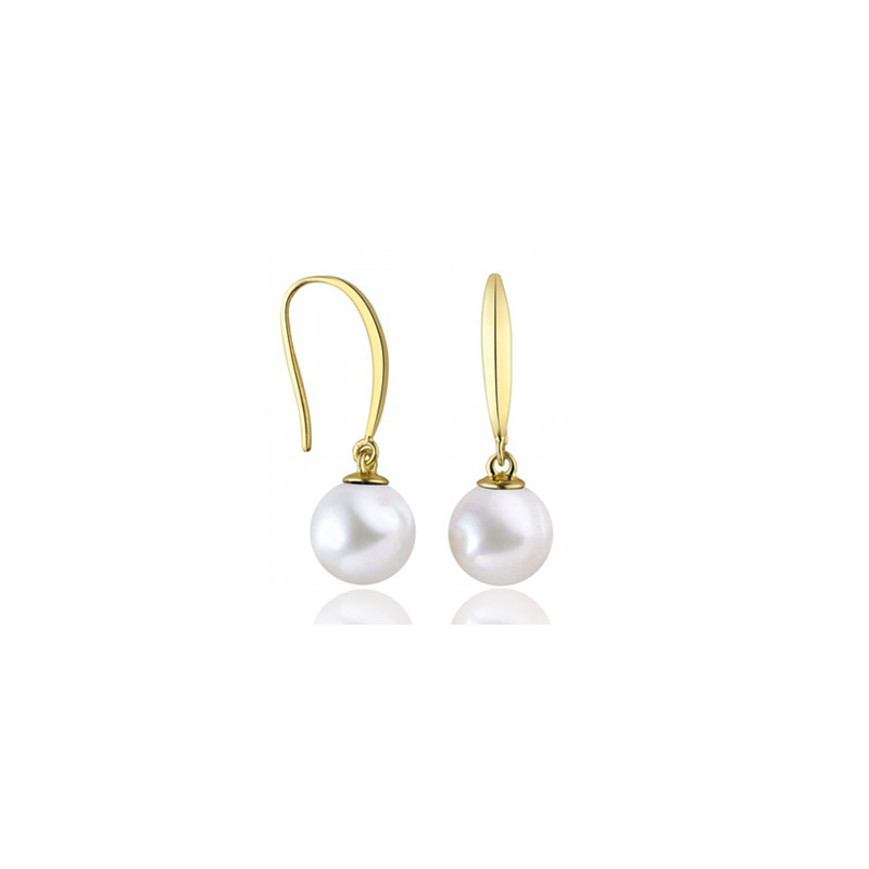 Boucles d'oreilles or jaune 18 carats et perle de culture 7/8 mm