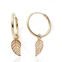 Créoles or jaune 18 carats "plume" pour enfants