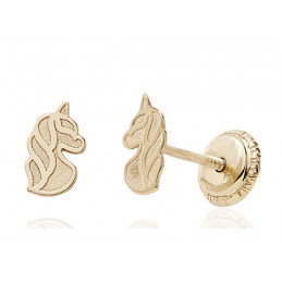 Boucles d'oreilles or jaune 18 carats "licornes"