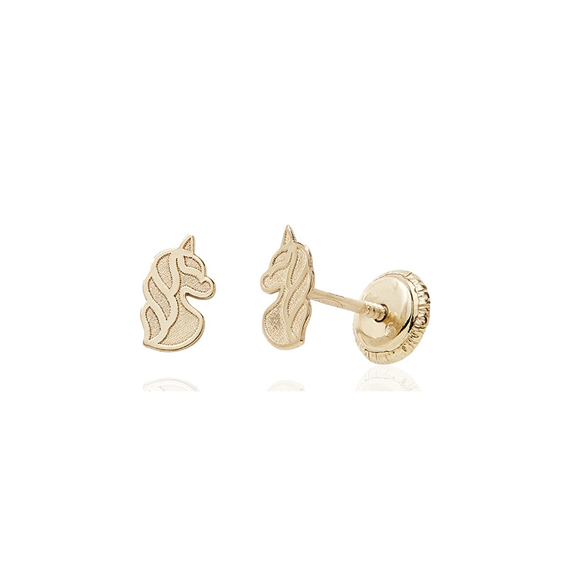 Boucles d'oreilles or jaune 18 carats "licornes"