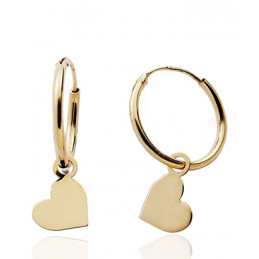 Créoles or jaune 18 carats "cœur"
