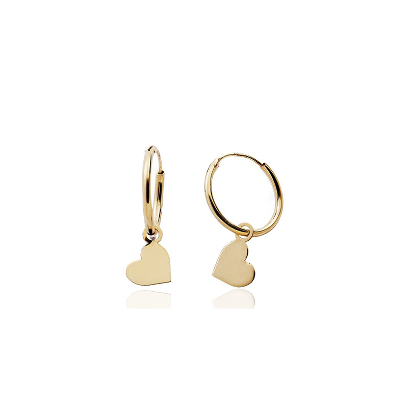 Créoles or jaune 18 carats "cœur"