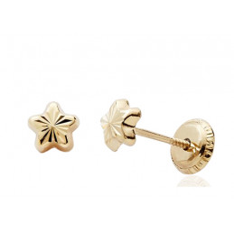 Boucles d'oreilles or 18 carats "étoile striée"