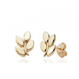 Boucles d'oreilles or 18 carats "feuille"