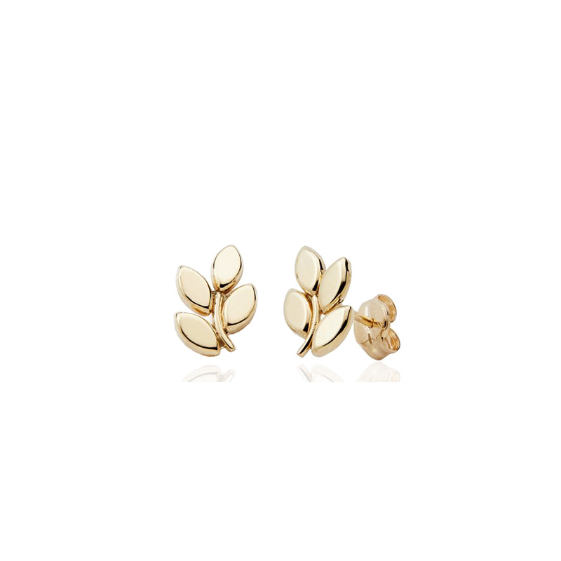 Boucles d'oreilles or 18 carats "feuille"