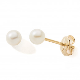 Boucles d'oreilles perles de culture 3 mm et or 18 carats