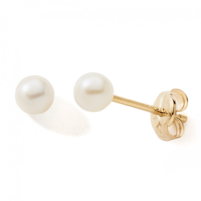 Boucles d'oreilles perles de culture 3 mm et or 18 carats