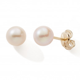 Boucles d'oreilles perles de culture 6 / 6,5 mm et or 18 carats