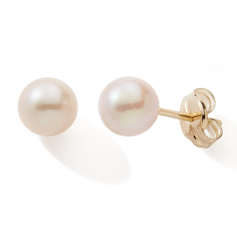 Boucles d'oreilles perles de culture 6 / 6,5 mm et or 18 carats
