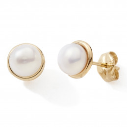 Boucles d'oreilles perles de culture 5 mm or 18 carats
