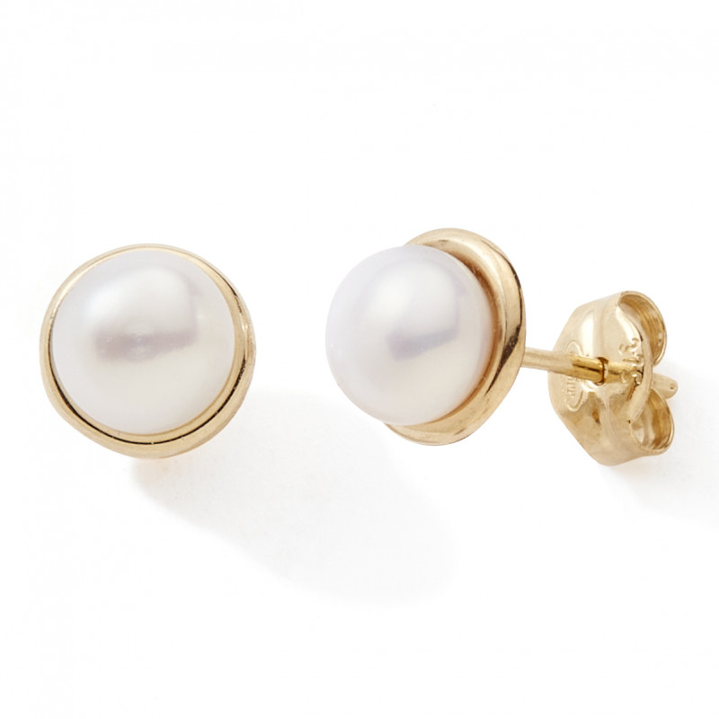 Boucles d'oreilles perles de culture 5 mm or 18 carats