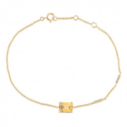 Bracelet or jaune 18 carats, citrine et diamant