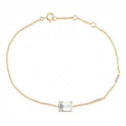 Bracelet or jaune 18 carats, améthyste verte et diamant