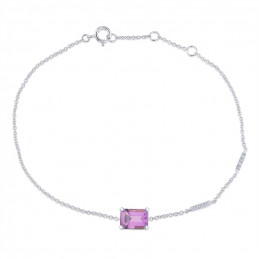 Bracelet or gris 18 carats, améthyste et diamant