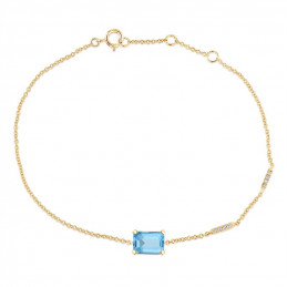 Bracelet or 18 carats, topaze Swiss blue et diamant